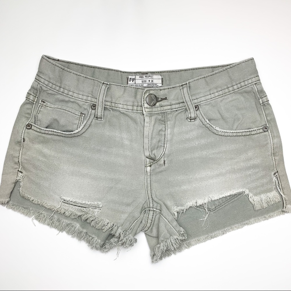 Free People frayed distressed jean short